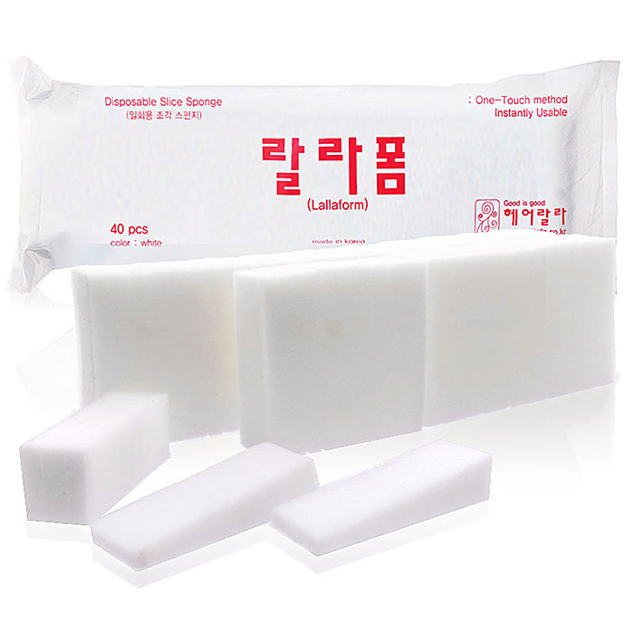 [헤어랄라] 랄라폼 조각 스폰지(스펀지) 40피스 1봉