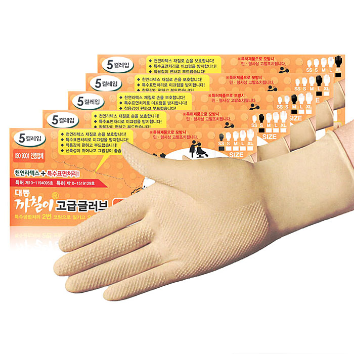 헤어2000,[대동] 까칠이 다목적 천연 라텍스 미용장갑 (아이보리) (중) 낱개10개입 5쌍1갑