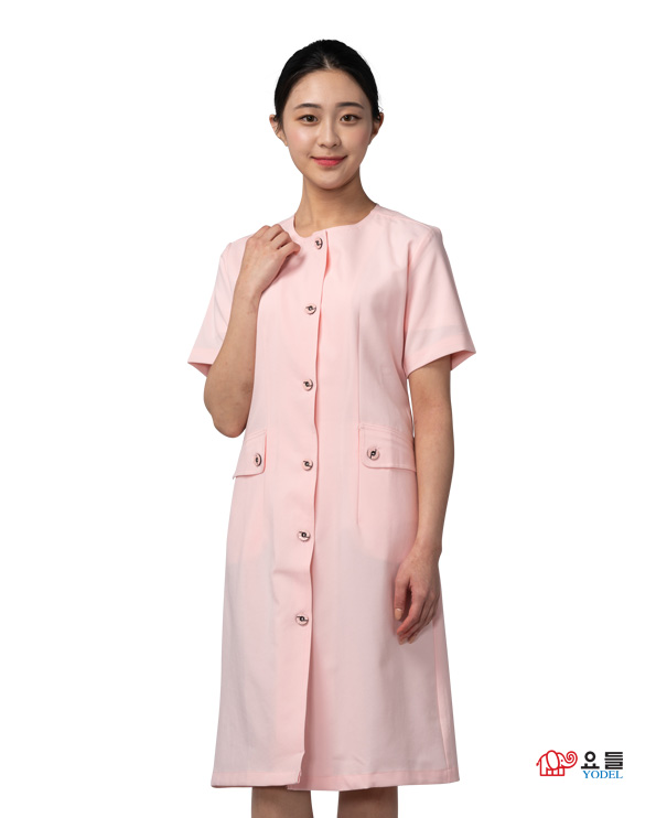 [요들가운] 요들 핑클 라운드 (피부미용가운)