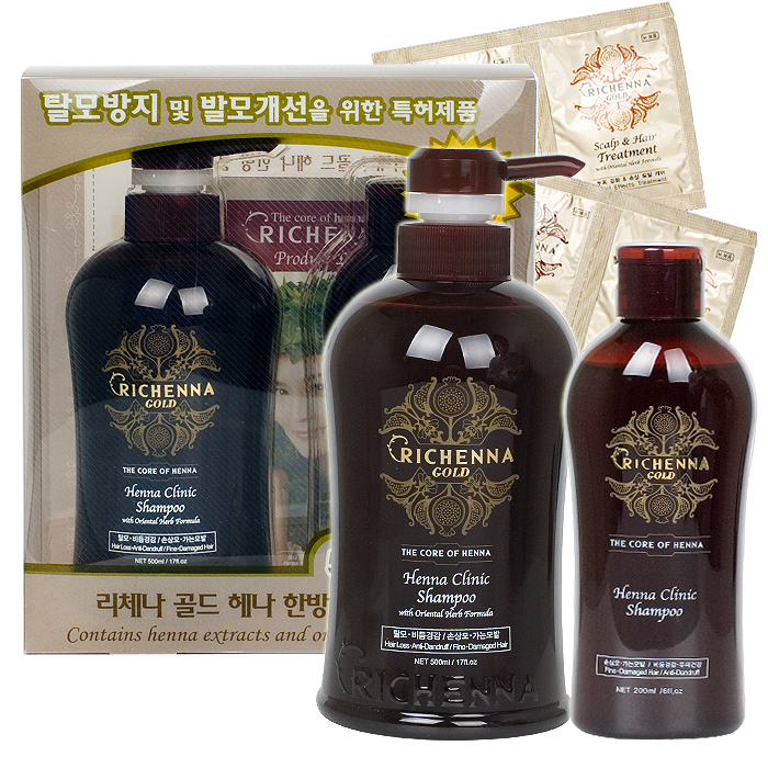 [세화] 리체나 골드 헤나 한방 클리닉 샴푸 500ml+200ml◇